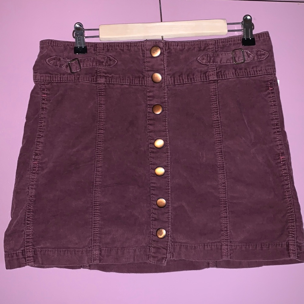 BUTTON UP CORDUROY SKIRT